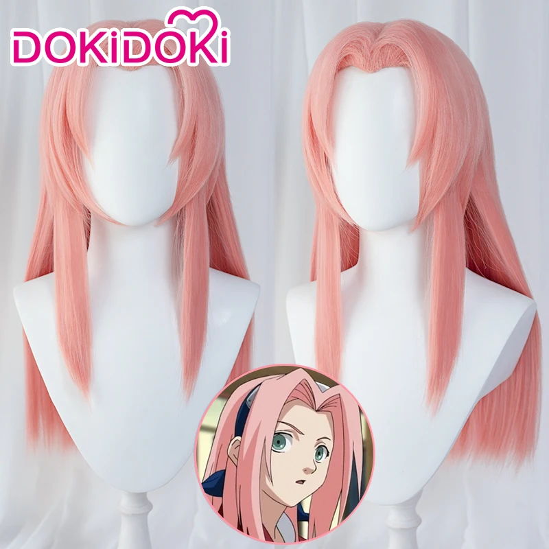 DokiDoki Anime Cosplay Haruno Sakura Wig Pink Cute Halloween Long Young Version |