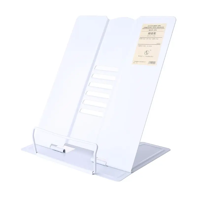 Металлический регулируемый держатель для чтения книг Подставка для книг подставка для документов Подставка для книг - Цвет: White