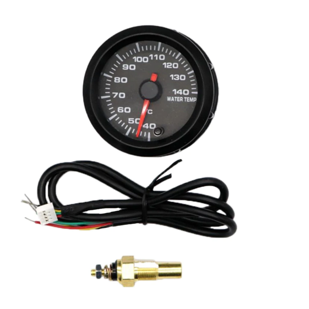 12V Racing Car Water Temp Gauge Meter with Sensor+ 7 Adjustable Back Colors