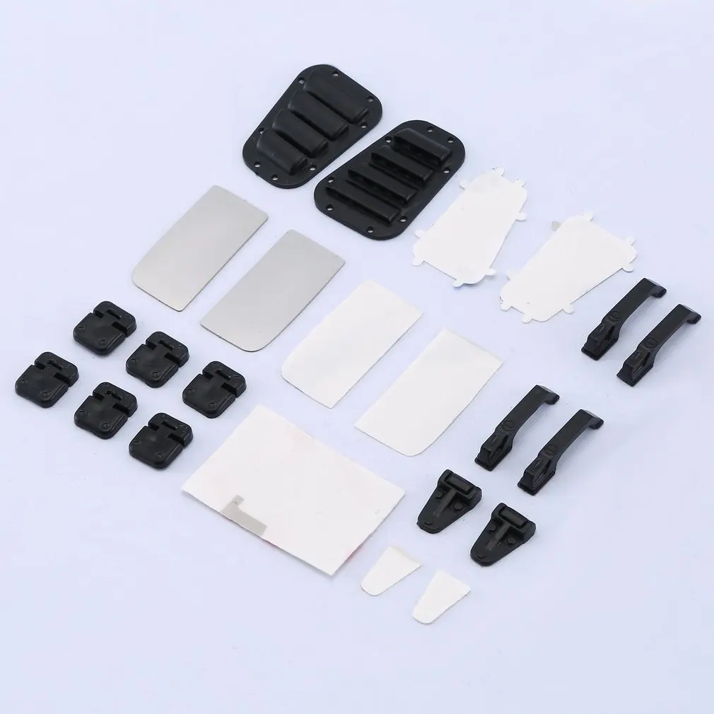 

RC Car Intake Grille Cover Engine Cover Hinge Door Handle Door Hinge Metal Rearview Mirror Combo For 1:10 Traxxas TRX-4