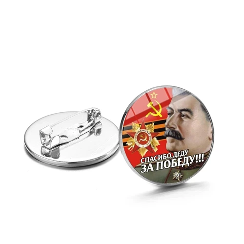 Style 12 SONGDA CCCP советская армия красные Броши звезды бронзовое покрытие стекло искусство круглые металлические шпильки Кнопка русские значки декоративные украшения - Окраска металла: Style 12