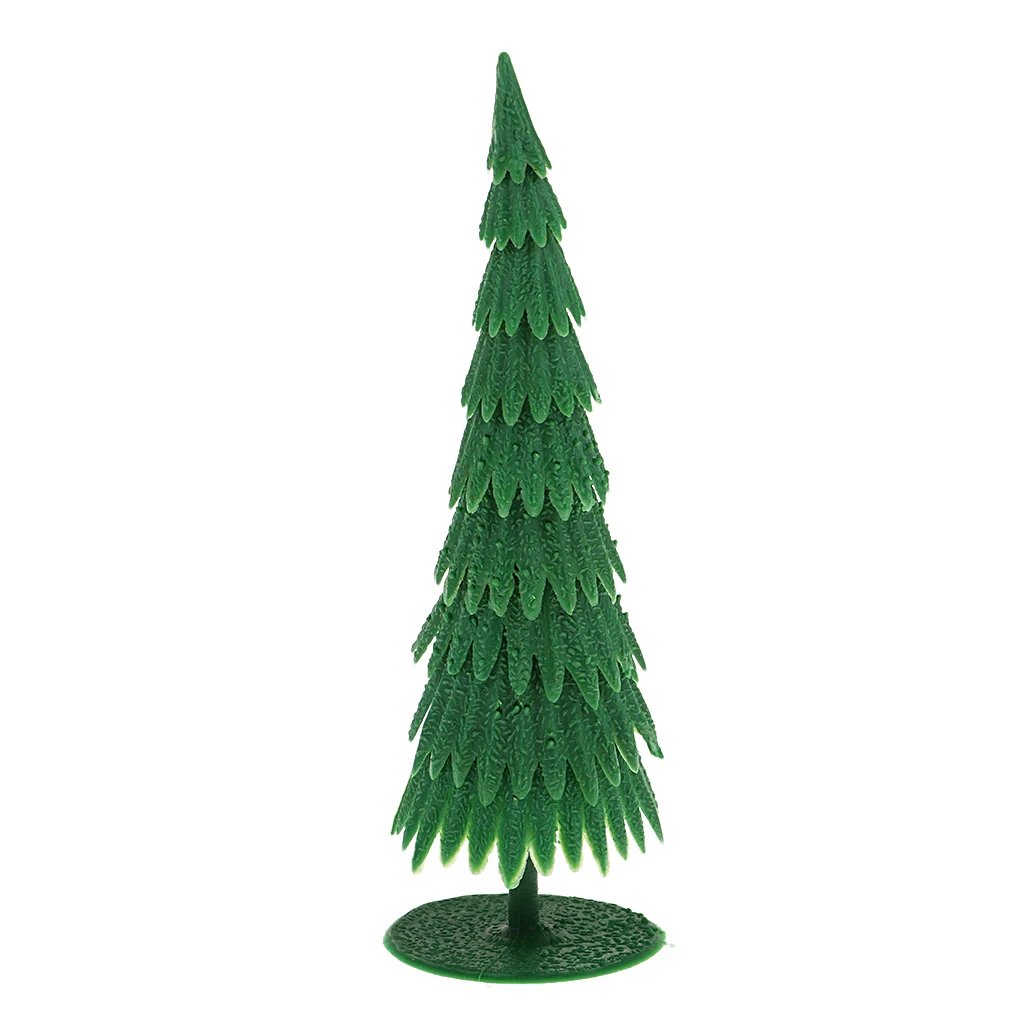 10Pcs 13cm Plastic Pine Model Trees for Railway Landscape Wargame Decoration