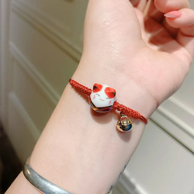 Женский Регулируемый браслет с подвеской Счастливый Кот | Украшения и аксессуары
