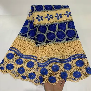 

African Guipure Laces Embroidered Nigerian Net Laces Fabric 2020 High Quality French Mesh Lace Fabric With Diamond 5Yards A-1223