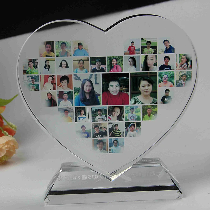 

Crystal Trophy Heart Shape Heart Medal Homecoming Party Gift Souvenir Crystal Crafts Colour Printing Customizable