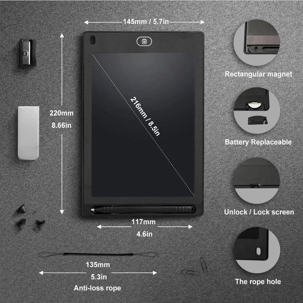 

Tablet Electronics Drawing Tablet Smart Lcd Writing Tablet Erasable Drawing Board 8.5 10 12 Inch light Pad Handwriting Pen