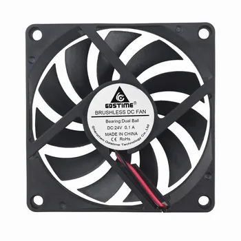 

GDSTIME DC 24V 80x80x10mm Double Ball Bearing 2 Pin Connector 80mm Cooling Fan 8010 for Computer Case CPU Cooler Radiator
