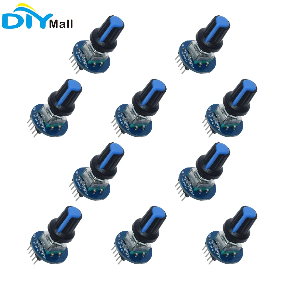 

10PCS Rotary Encoder Module for Arduino Brick Sensor Development Round Audio Rotating Potentiometer Knob Cap EC11