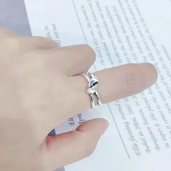 

New Silver 925 Bow Rings for Women Lady Punk Vintage Open Antique Rings Statement Sterling Silver Jewelry