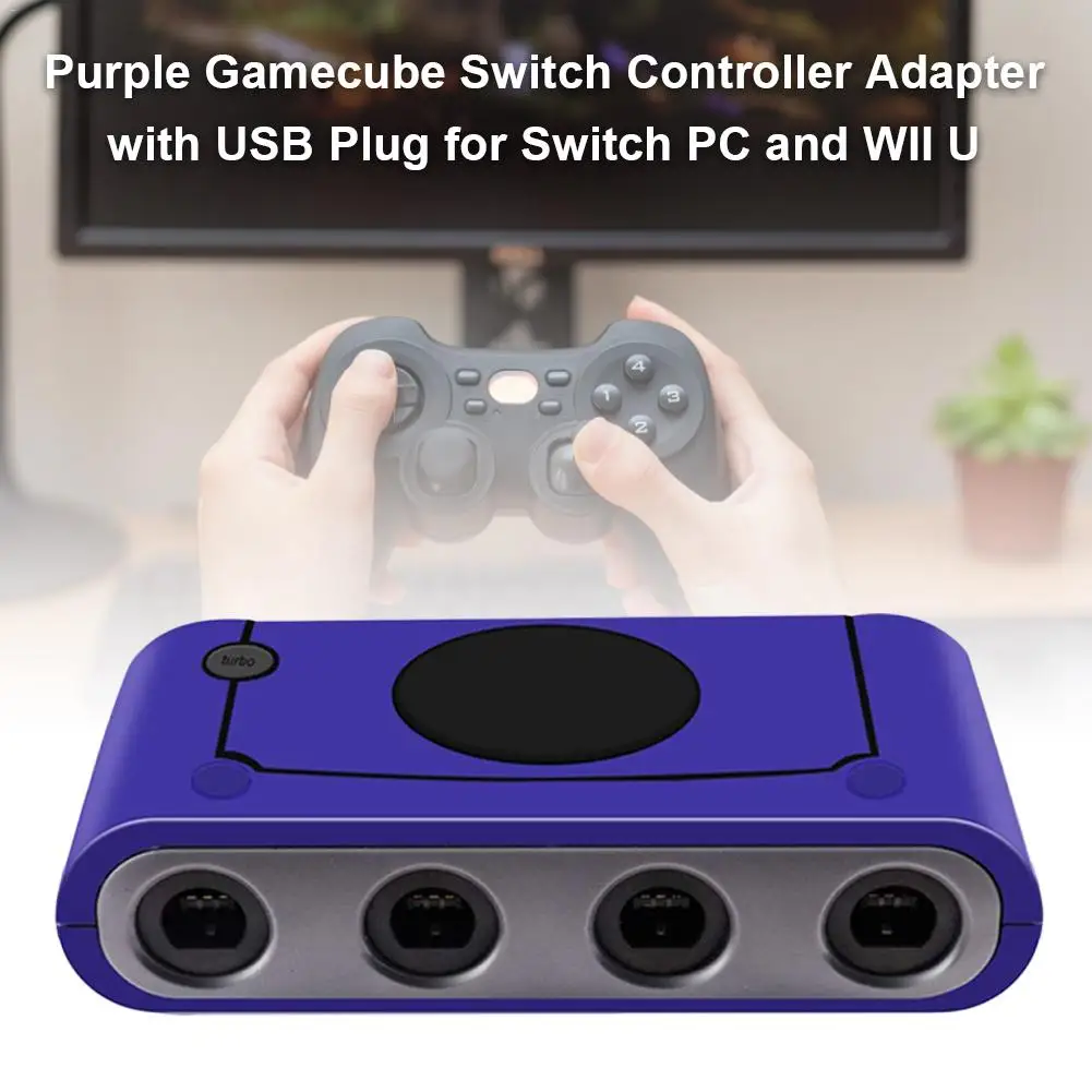 

Purple Gamecube Switch Controller Adapter With USB Plug For Switch PC And WII U for Game Handle Adapter