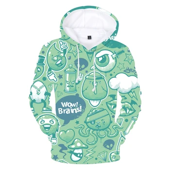 

Hot fashion funny cartoon cute doodle print hip hop cool 3d hoodie pullover men women casual long sleeve spring hoodie clothing