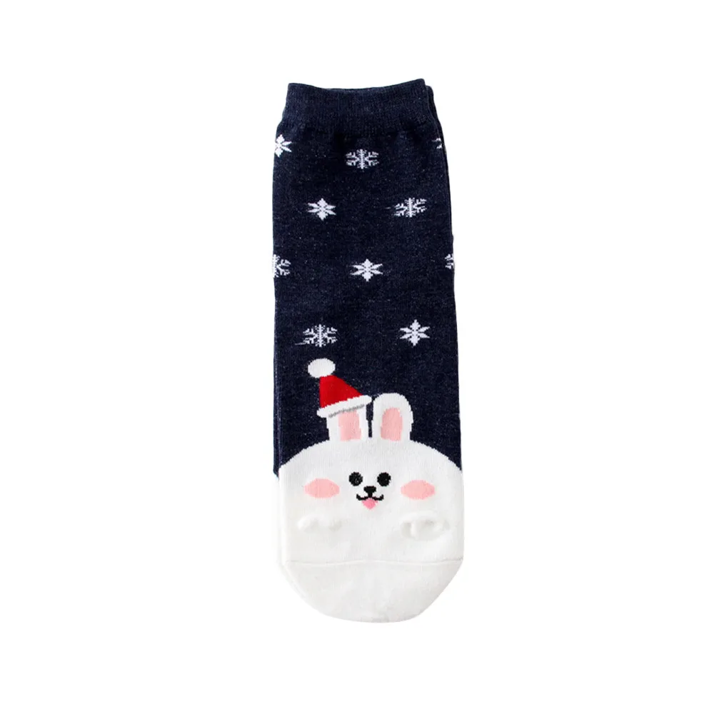 Оригинальные ONTO-MATO, женские носки, рождественские женские хлопковые носки, Рождественская шапка, снежинка, зимние носки, Прямая поставка 45 - Цвет: Blue