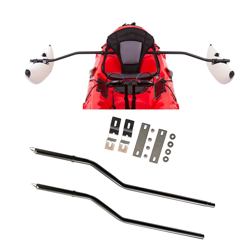 

2x Durable PVC Inflatable Outrigger Stabilizer, 2 Pole Mount For Kayak Canoe