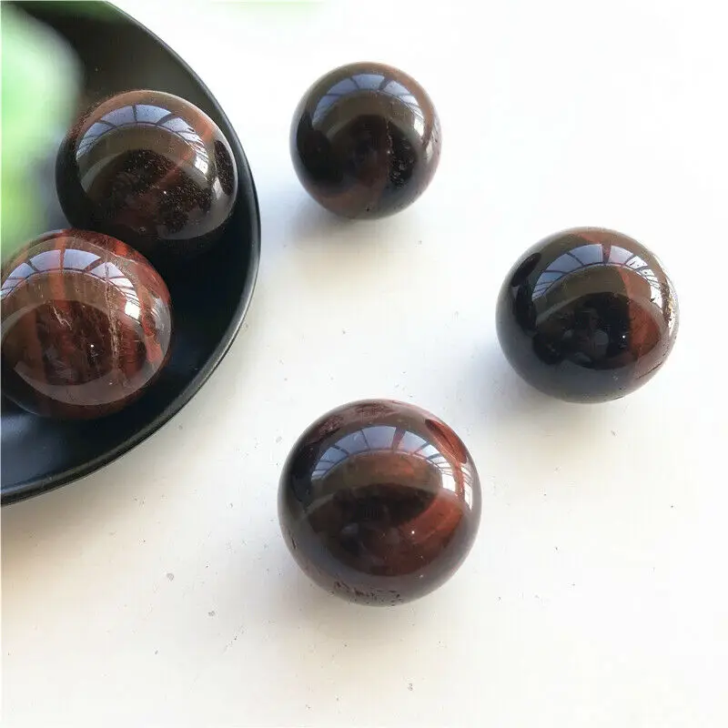 3 Sizes Natural Red Tiger Eye Stone Crystal Sphere Ball Quartz Healing Collection Natural Stones and Minerals