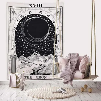 

Witchcraft Bohemian Tapestry Astrology Sun Moon Galaxy Universe Tapestry Vintage Black Wohnzimmer Deko Home Decor DE50GT