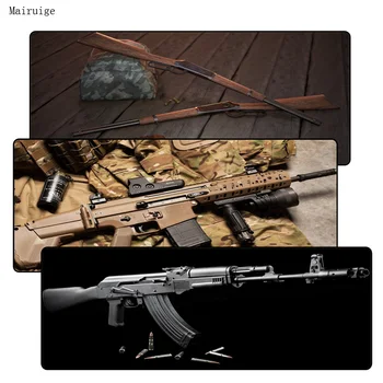 

New Arrivals Gun Keyboard Gaming Large Lock Edge Thicken MousePads Size for 300*700*2mm and 400*900*3mm Game Mousepad