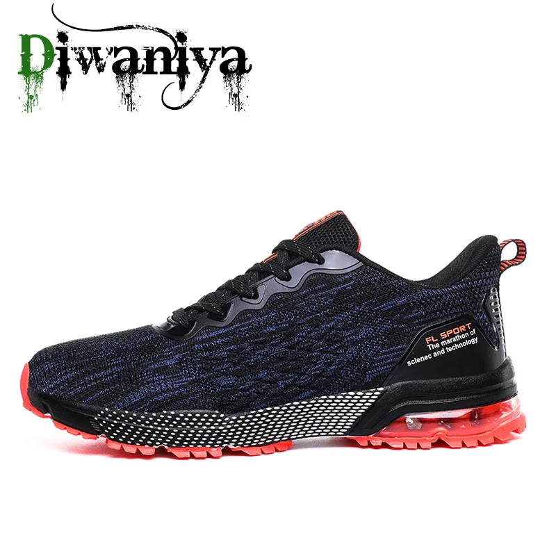 Dark Blue Diwaniya, новинка, уличная Мужская обувь для бега, для мужчин, для бега, для прогулок, спортивная обувь, высокое качество, на шнуровке, атлетические дышащие кроссовки - Цвет: Dark Blue
