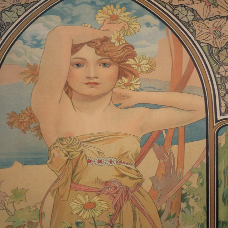 12 Sheets/Set Alphonse Mucha Poetic Series Postcard Beautiful Girl Greeting Card Birthday Letter Gift Card