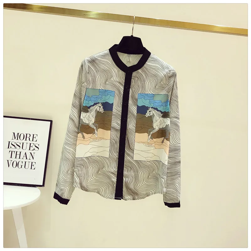 

Europe Style women's summer long sleeves Shirts Hot Fashion desinger blouses Top A633