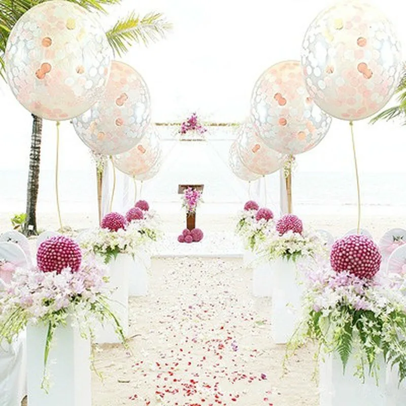 18 дюймов Круглые Конфетти шары розовое золото конфетти прозрачный шар