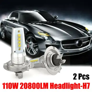 

OLOMM New 2PCS H7 Car LED Headlight 110W Fog Lights Conversion Kit 10000LM LED Lamps/Light Bulbs For Cars High/Low Beam 6000K