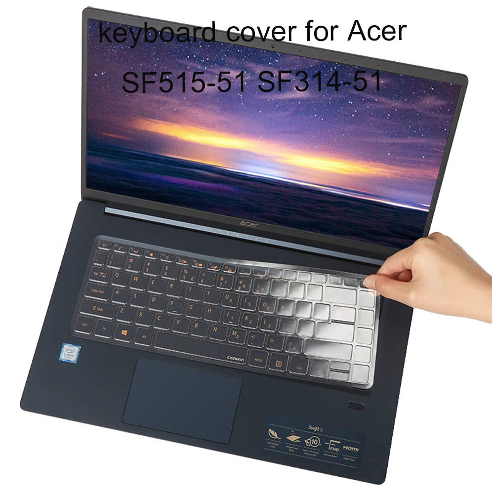 Чехлы для клавиатуры SF515 ноутбуков Acer Swift 5 51T SF314 51 2019 силиконовые прозрачные