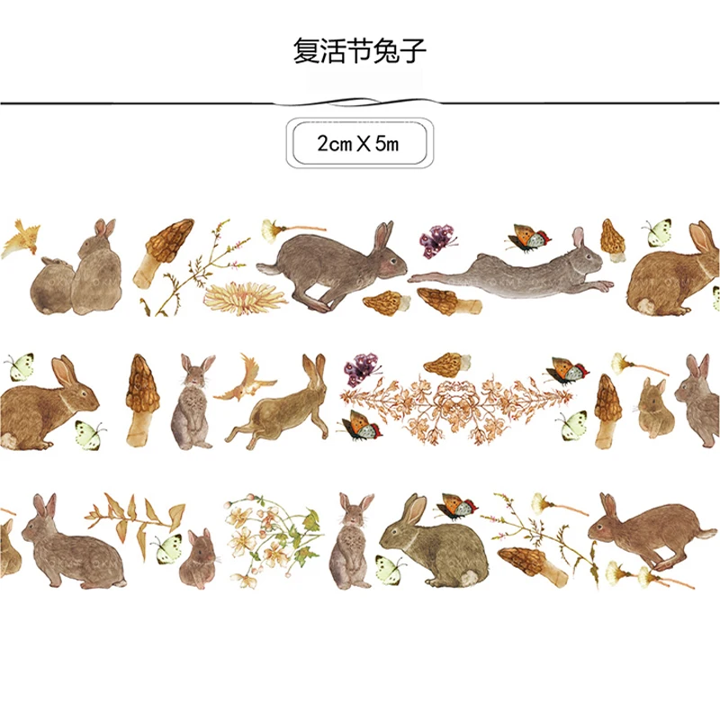 

20mm*5m Creative Easter Bunny lovely rabbit Easter Bonus animal Decoration Washi Tape DIY Diary Scrapbooking Masking Tape Escola