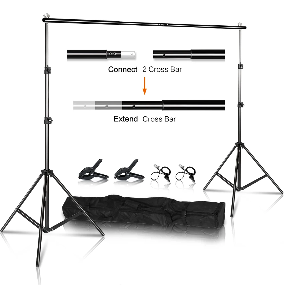 best light stand Photography Studio Backdrops Stand Portable Background Support Kit for Photo Studio Muslin Backdrops Canvas with Carrying Bag best light stand Photo Studio Supplies