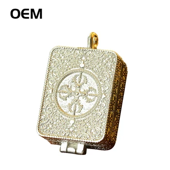 

SANMANTUO Fashion Personality Silver Pendant Box Buddhist Blessing Pendant Men and Women Couple Religion Ethnic Style Jewelry