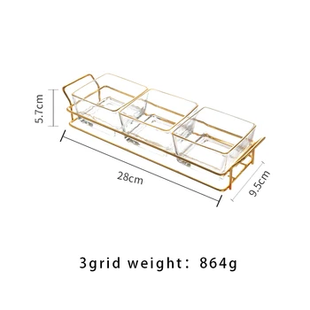 3 Bowl Glass and Metal Meze/ Nibbles Tray 1