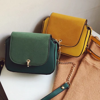 

Women Casual Solid Flap Vintage Chains Shoulder Cover Bags Ladies Soft Versatile Crossbody Bags Zipper Scrub Handbags