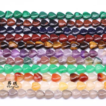 

10mm Natural Stone Heart shape Loose Beads Crystal Semifinished String Bead for Jewelry Making DIY Bracelet Necklace Accessories