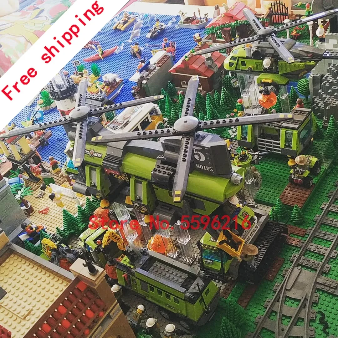 6pcs/set Compatible City Volcano Explorers series 60125 Heavy-lift Helicopter 60124 60123 60122 60121 60120 | Игрушки и хобби