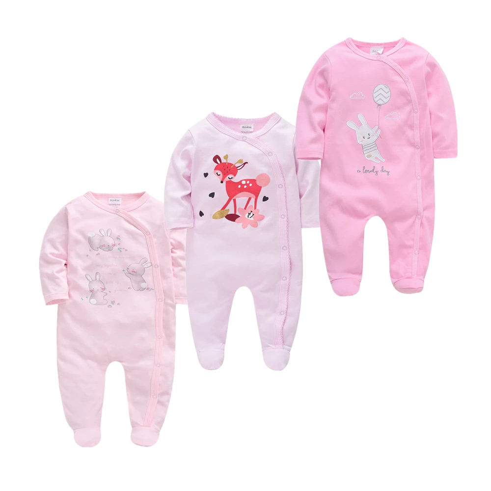 Kids Baby Girl Pijamas set 3pcs bebe fille Cotton Breathable Soft ropa bebe Newborn Sleepers Baby Pjiamas