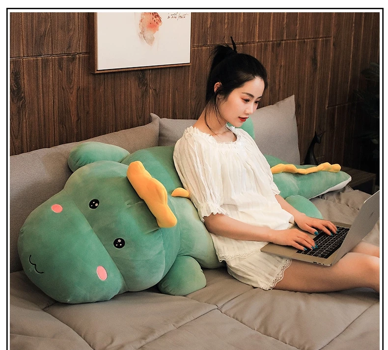 80 см/100 см/120 см Kawaii/мягкие шесть Цвета плюшевый динозавр игрушечное Животное Динозавр, игрушка кукла диван-кровать Подушка подарок