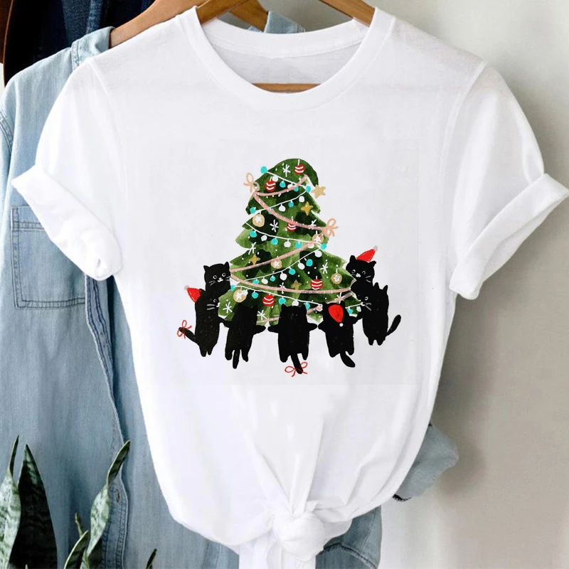 Camiseta de Feliz Navidad y Año Nuevo para mujer, ropa bonita para mujer, camiseta informal de manga corta, camiseta Regular para 2022|Camisetas| - AliExpress