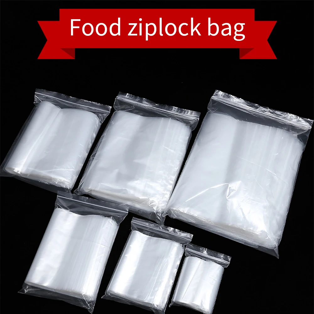 

100pcs fresh-keeping bag household economical food ziplock bag sealed plastic thickened refrigerator freezer bag reusable
