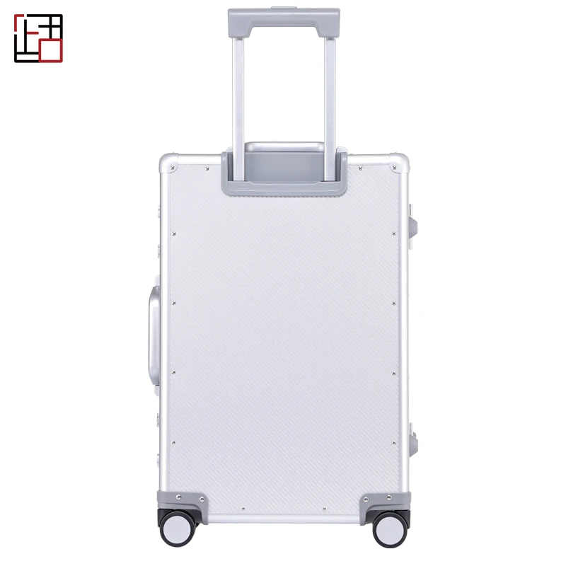 Brand Luxury New Design Carry On Suitcase Aluminum Magnesium Alloy Travel Rolling Luggage Silent Boarding Case TSA Lock