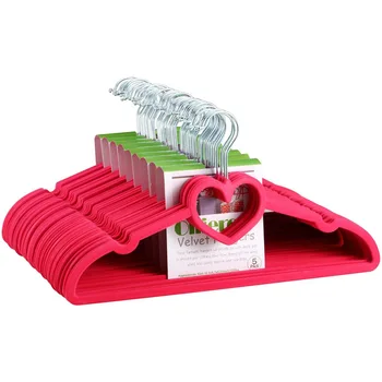 

Cross Border for Seemless Heart CHILDREN'S Hanger Anti-slip Kids Flocking Hanger Baby Hanger Clothes Hanger