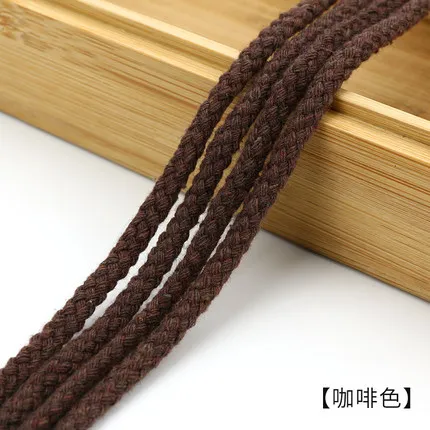 5mm Cotton Rope Craft Decorative Twisted Cord Rope for Handmade Decoration DIY Lanyard Ficelles Couleurs Thread Cord 5yards - Цвет: coffee