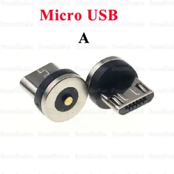 Round Magnetic Fast Charging Adapter Plug - Type C, Micro USB, 8 - Pin (A Micro USB type 1PC)