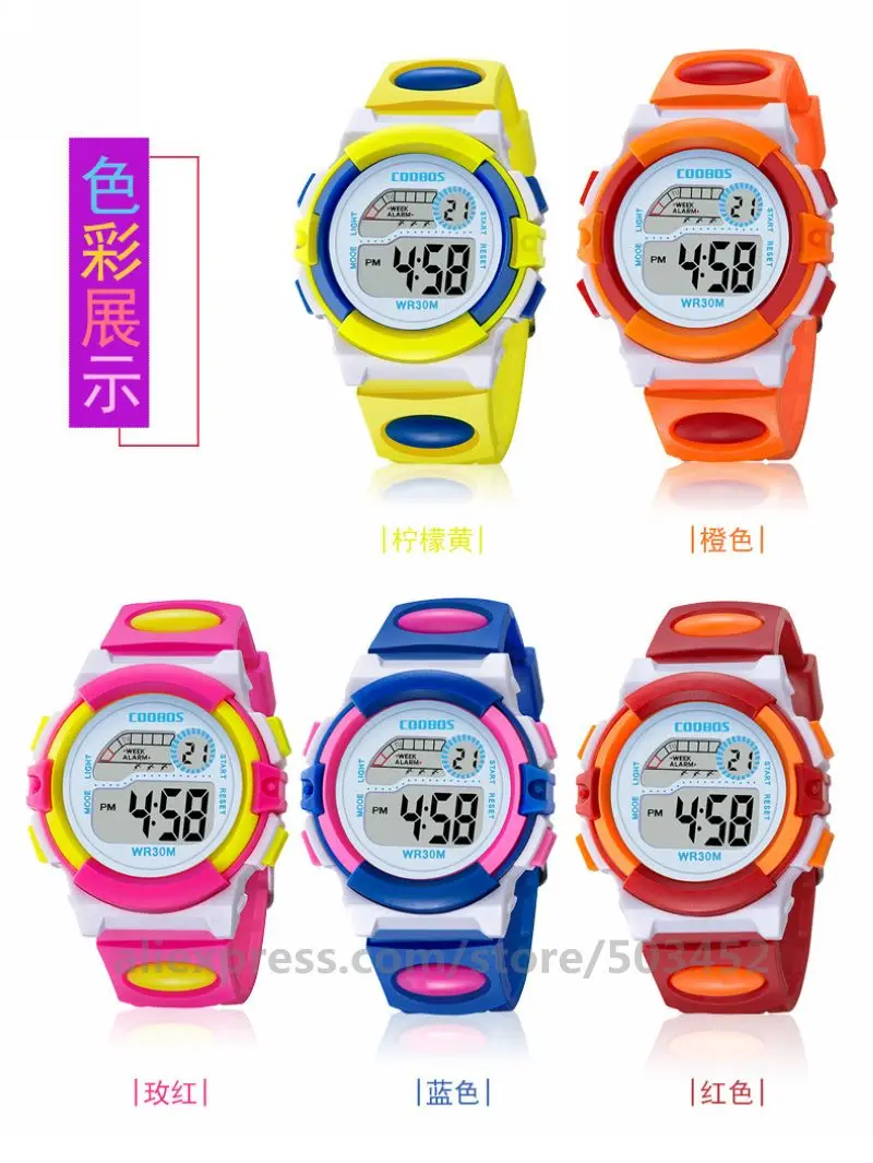 100 шт./лот Reloj Mujer будильник Дата Цифровой Многофункциональный спортивный светодиодный водонепроницаемый ребенок наручные часы, часы женские Reloj Hombre