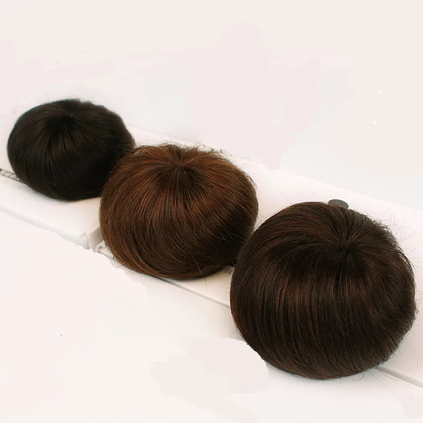 Человеческие волосы пучок для наращивания на шнурке шиньоны волосы кусок парик волнистые кудрявые грязные волосы не Реми бразильский коричневый цвет