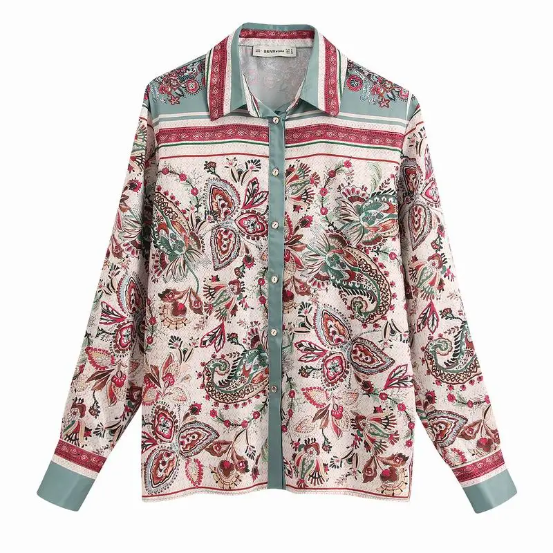 

Stylish Women Shirt Spring 2020 New Clothing Vintage Prints Blouse Modern Lady Long Sleeve Shirts