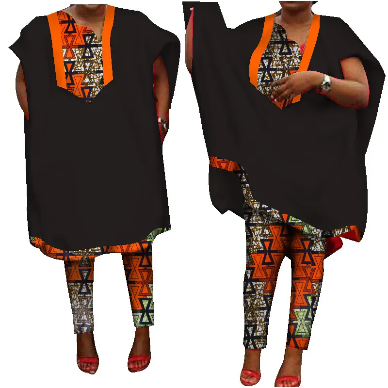 BRW традиционная африканская одежда для женщин брюки костюм африканские платья с принтом короткий рукав Дашики халаты 6XL африканская одежда WY1005 - Цвет: 11