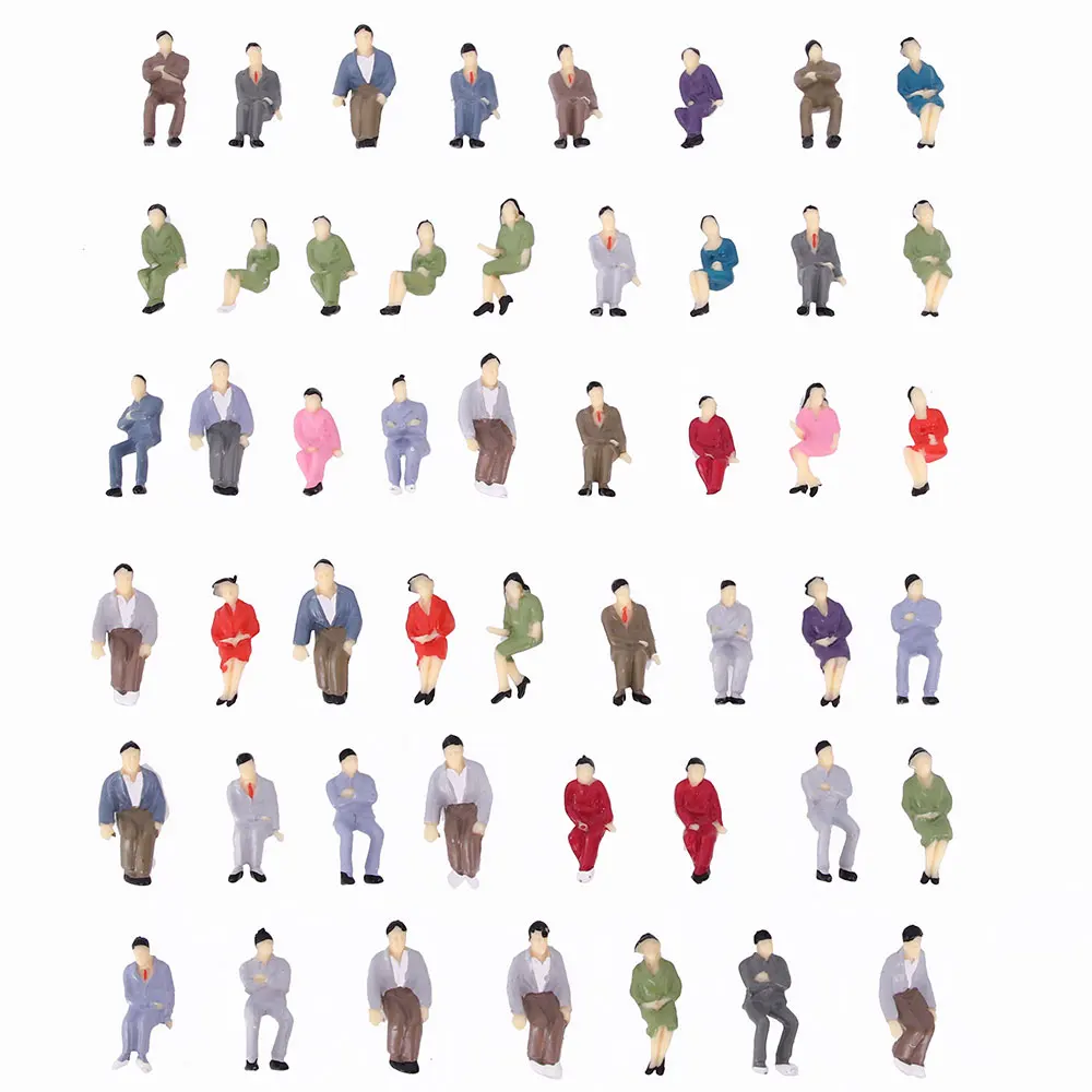 60 Pezzo Tutti Seduto 1:87 Verniciato Figure Passeggero Ho Scala Seduti Persone
