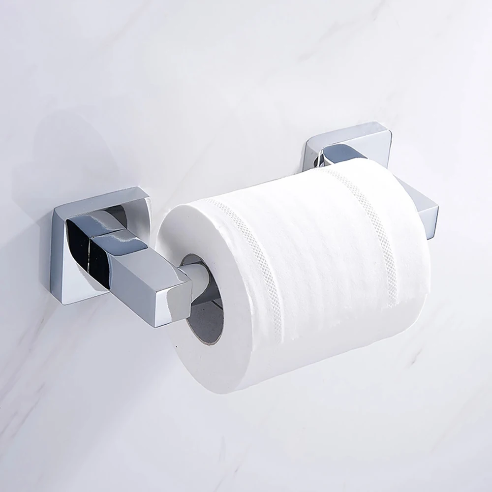 

Single Pipe Wall Mounted Toilet Roll Paper Holder Shelf Rack Roller Bathroom Kitchen Toilet Tissue Roll Hanger Stainless Steel