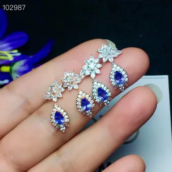 

Natural And Real Tanzanite Earring 925 sterling silver Fine jewelry Tanzanite Earring
