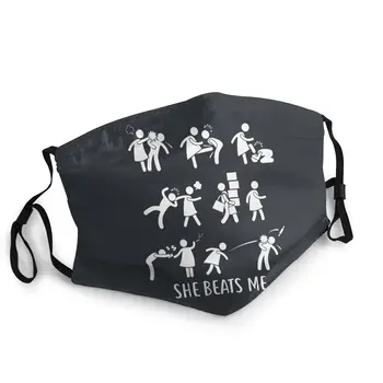 

She Beats Me Marriage Reusable Mouth Face Mask Pattern Anti Haze Dustproof Mask Protection Mask Respirator Mouth Muffle