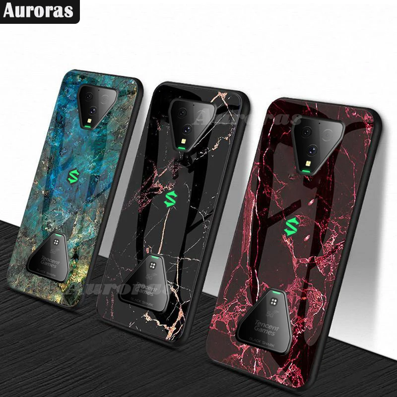 Auroras For Black Shark 3 Pro Case Tempered Glass Soft Silicone Frame Cover Marble Print For Xiaomi Blackshark 3 Cover Funda Auroras For Black Shark 3 Pro Case Tempered Glass Soft Silicone Frame Cover Marble Print For Xiaomi Blackshark 3 Cover Funda